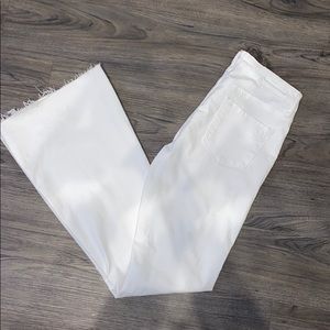 articles of society natural hem white flare jeans